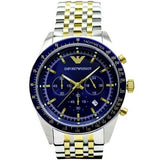 Emporio Armani Tazio Chronograph Blue Dial Two Tone Stainless Steel Watch For Men - AR6088 Buy Now By Emporio Armani