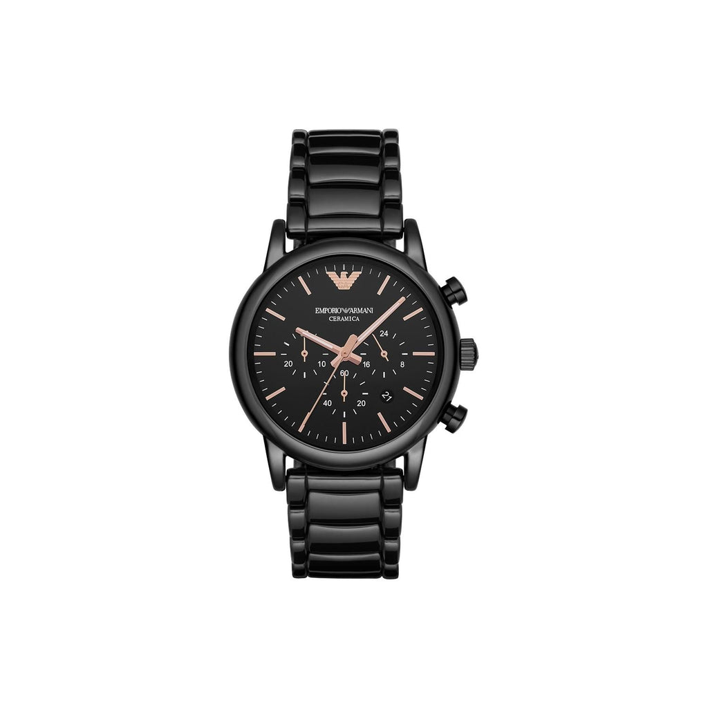 Emporio Armani Luigi Ceramic Chronograph Black Dial Black Strap Watch For Men - AR1509 Buy Now By Emporio Armani