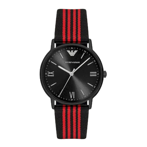 Emporio Armani Kappa Black Dial Two Tone NATO Strap Watch For Men - AR11015 Buy Now By Emporio Armani
