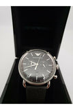Emporio Armani Aviator Chronograph Black Dial Black Leather Strap Watch For Men - AR11143 Buy Now By Emporio Armani