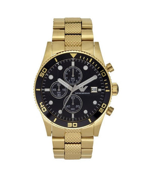 Emporio Armani Chronograph Black Dial Gold Steel Strap Watch For Men - AR5857 Buy Now By Emporio Armani