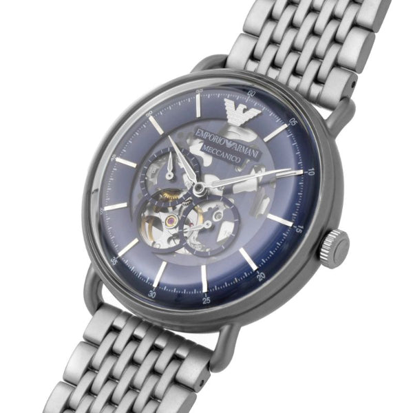 Emporio Armani Aviator Multifunction Blue Dial Silver Mesh Bracelet Watch For Men - AR60024 Buy Now By Emporio Armani
