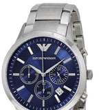 Emporio Armani Renato Chronograph Blue Dial Silver Steel Strap Watch For Men - AR2448 Buy Now By Emporio Armani