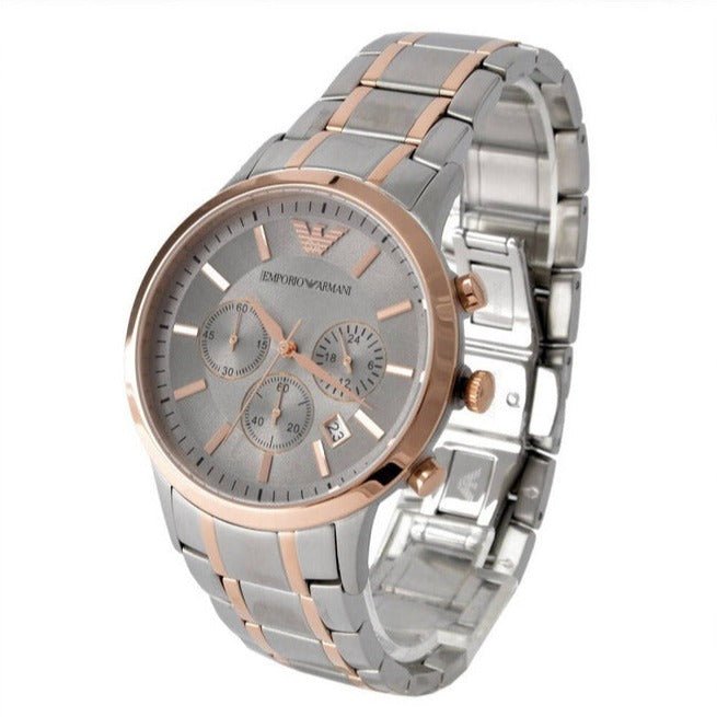 Emporio Armani Renato Gray Dial Gray Steel Strap Watch For Men - AR11077 Buy Now By Emporio Armani