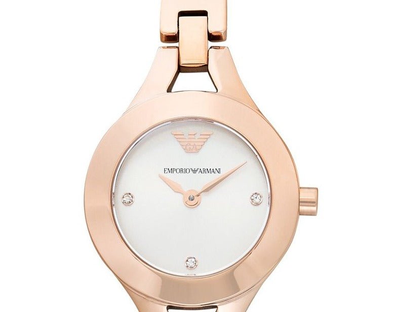 Emporio Armani Chiara Silver Dial Rose Gold Steel Strap Watch For Women - AR7362 Buy Now By Emporio Armani