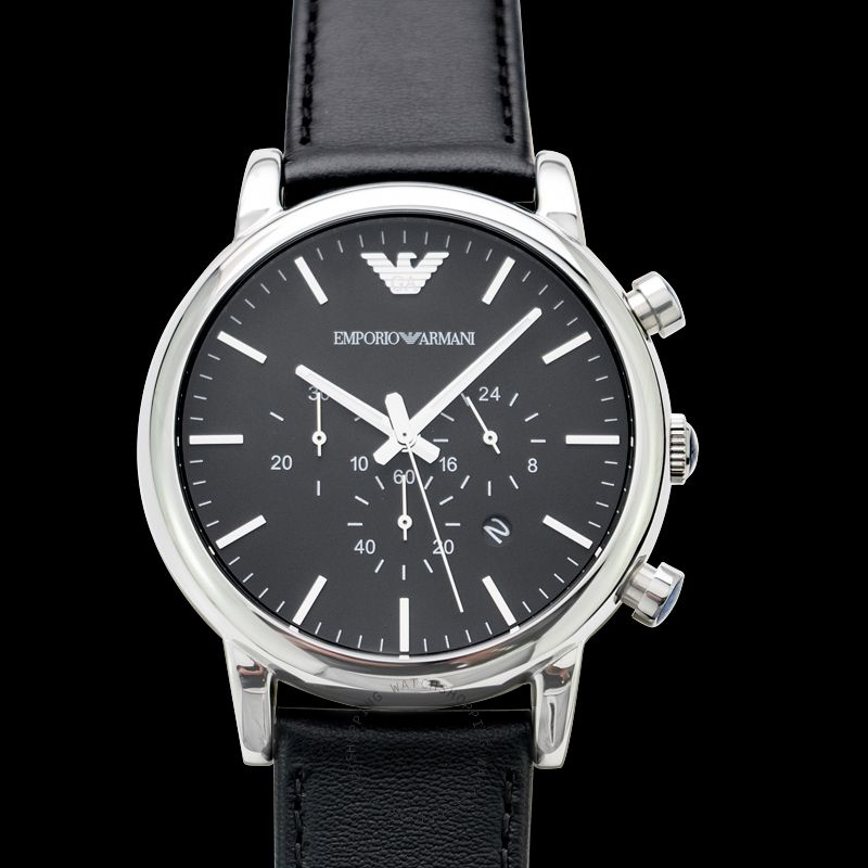 Emporio Armani Dress Analog Black Dial Black Leather Strap Watch For Men - AR8029 Buy Now By Emporio Armani