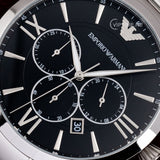 Emporio Armani Giovanni Chronograph Black Dial Silver Steel Strap Watch For Men - AR11208 Buy Now By Emporio Armani