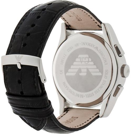 Emporio Armani Valente Chronograph Black Dial Black Leather Strap Watch For Men - AR1633 Buy Now By Emporio Armani