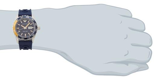 Emporio Armani Sportivo Chronograph Quartz Blue Dial Blue Rubber Strap Watch For Men - AR6045 Buy Now By Emporio Armani