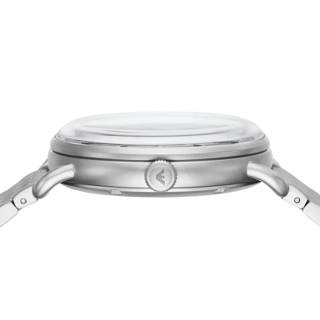 Emporio Armani Aviator Multifunction Blue Dial Silver Mesh Bracelet Watch For Men - AR60024 Buy Now By Emporio Armani