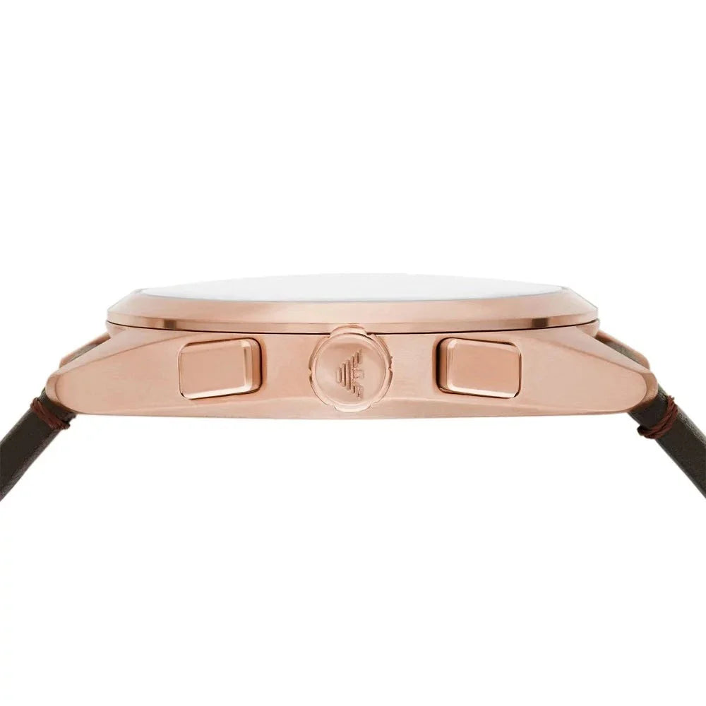 Emporio Armani Claudio Chronograph Blue Dial Brown Leather Strap Watch For Men - AR11554 Buy Now By Emporio Armani