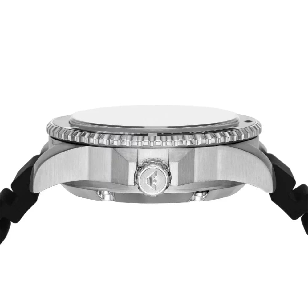 Emporio Armani Meccanico Automatic Black Dial Black Silicone Strap Watch For Men - AR60062 Buy Now By Emporio Armani