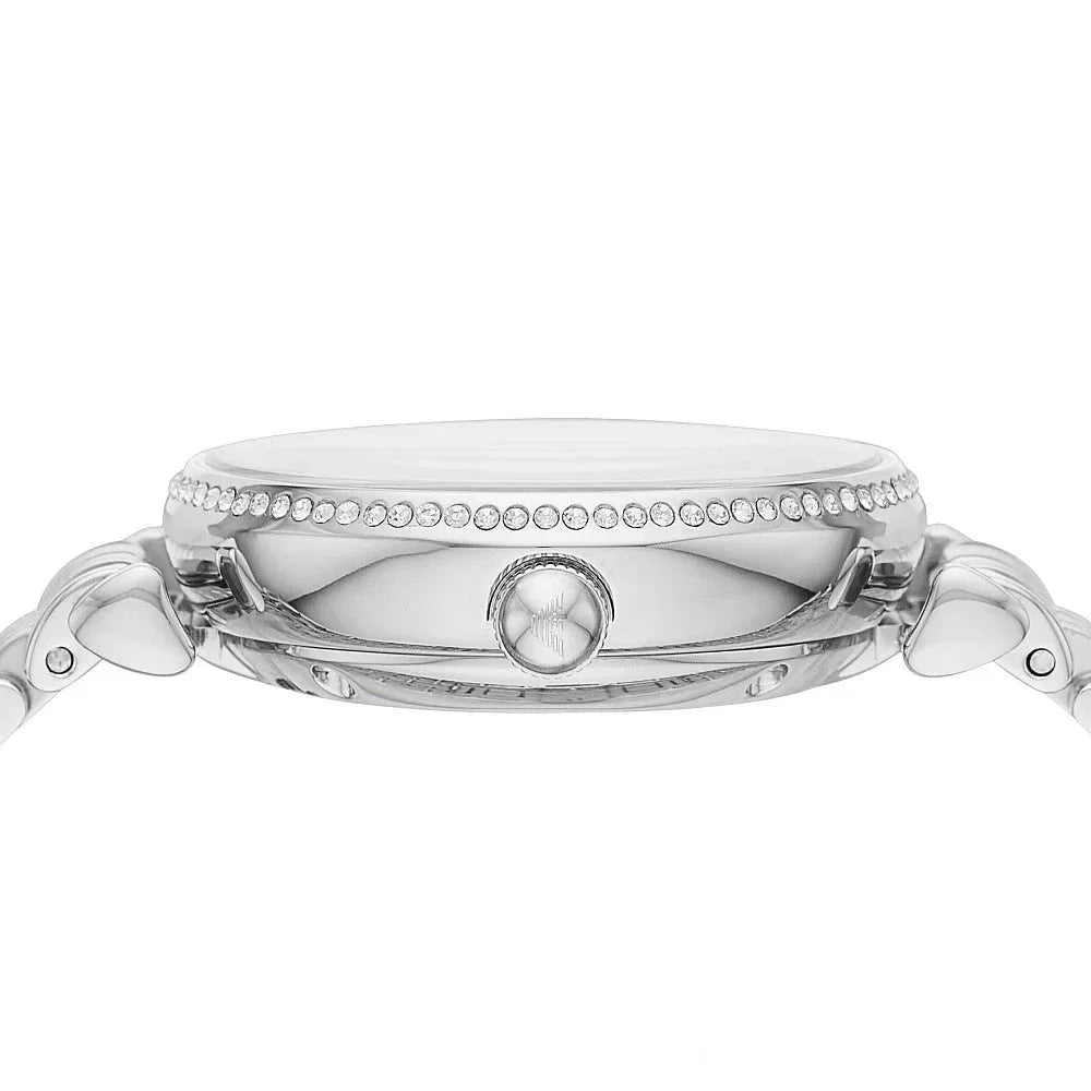 Emporio Armani Gianni T-Bar Automatic Silver Dial Silver Steel Strap Watch For Women - AR60022 Buy Now By Emporio Armani