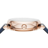 Emporio Armani Gianni T-Bar Analog Silver Dial Blue Leather Strap Watch For Women - AR60020 Buy Now By Emporio Armani