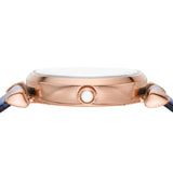 Emporio Armani Gianni T-Bar Analog Mother of Pearl Dial Blue Leather Strap Watch For Women - AR11468 Buy Now By Emporio Armani