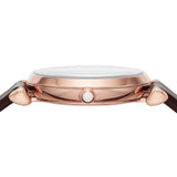 Emporio Armani Gianni T-Bar Silver Dial Brown Leather Strap Watch For Women - AR11269 Buy Now By Emporio Armani