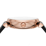 Emporio Armani Gianni T Bar Mother of Pearl White Dial Black Leather Strap Watch For Women - AR60047 Buy Now By Emporio Armani