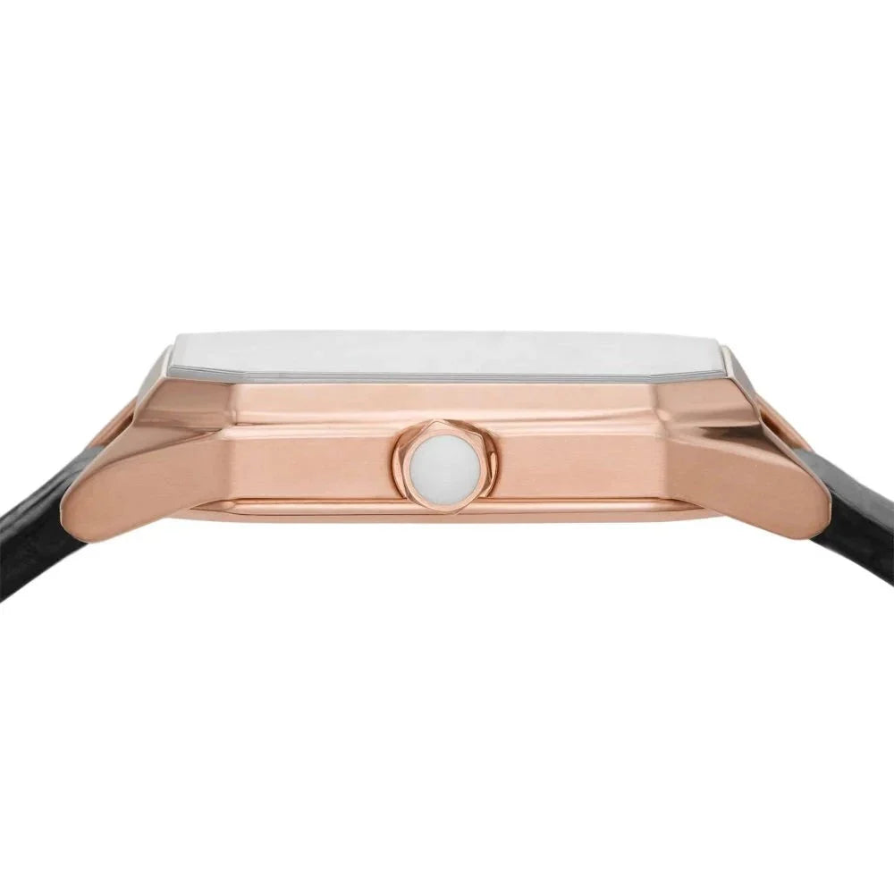 Emporio Armani Gioia Quartz Mother of Pearl Dial Black Leather Strap Watch For Women - AR11390 Buy Now By Emporio Armani