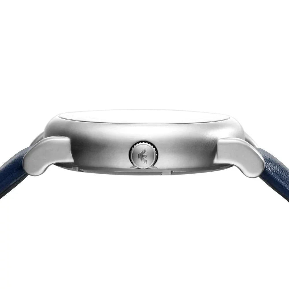 Emporio Armani Luigi Chronograph Blue Dial Black Leather Strap Watch For Men - AR60011 Buy Now By Emporio Armani