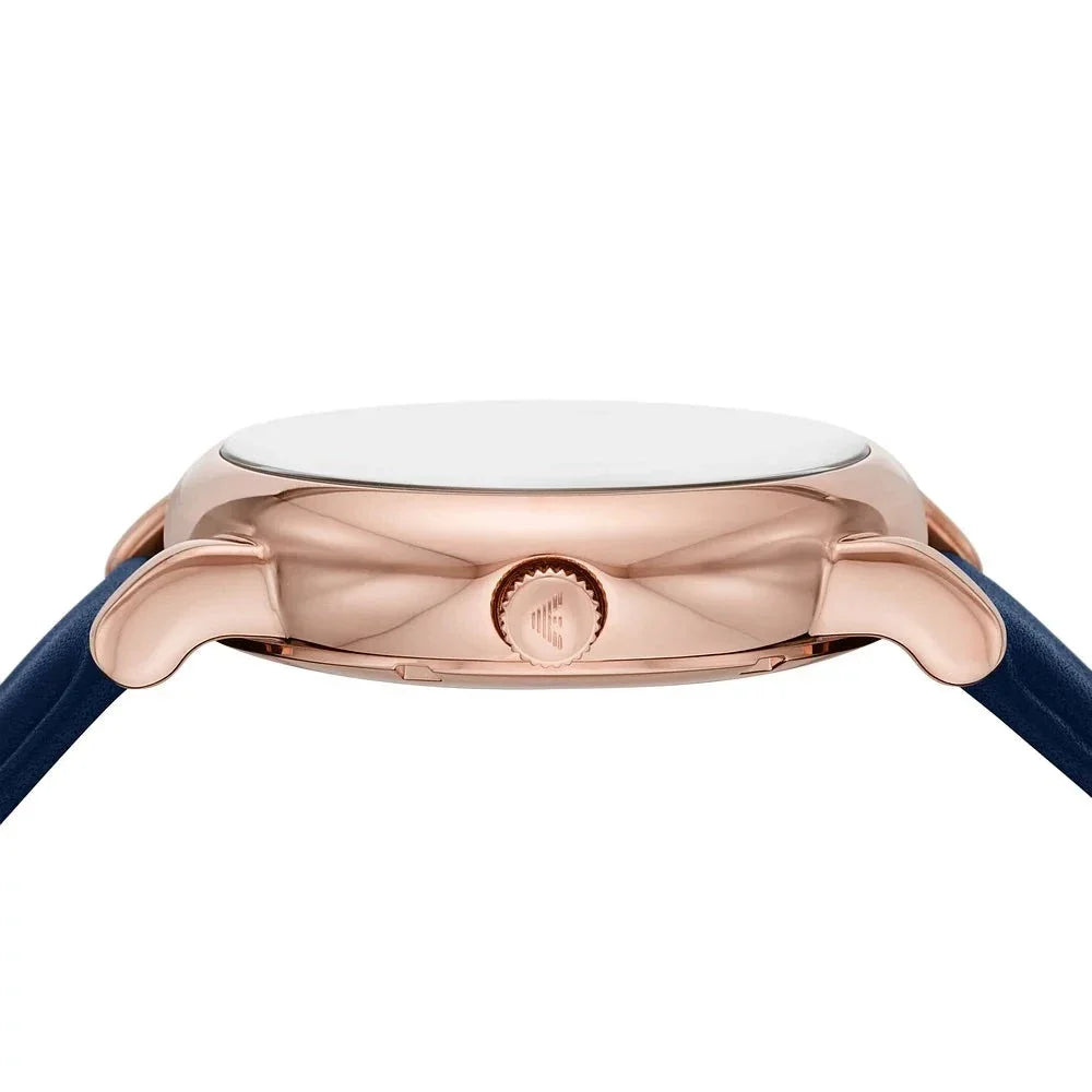 Emporio Armani Meccanico Automatic Blue Dial Blue Leather Strap Watch For Men - AR60050 Buy Now By Emporio Armani