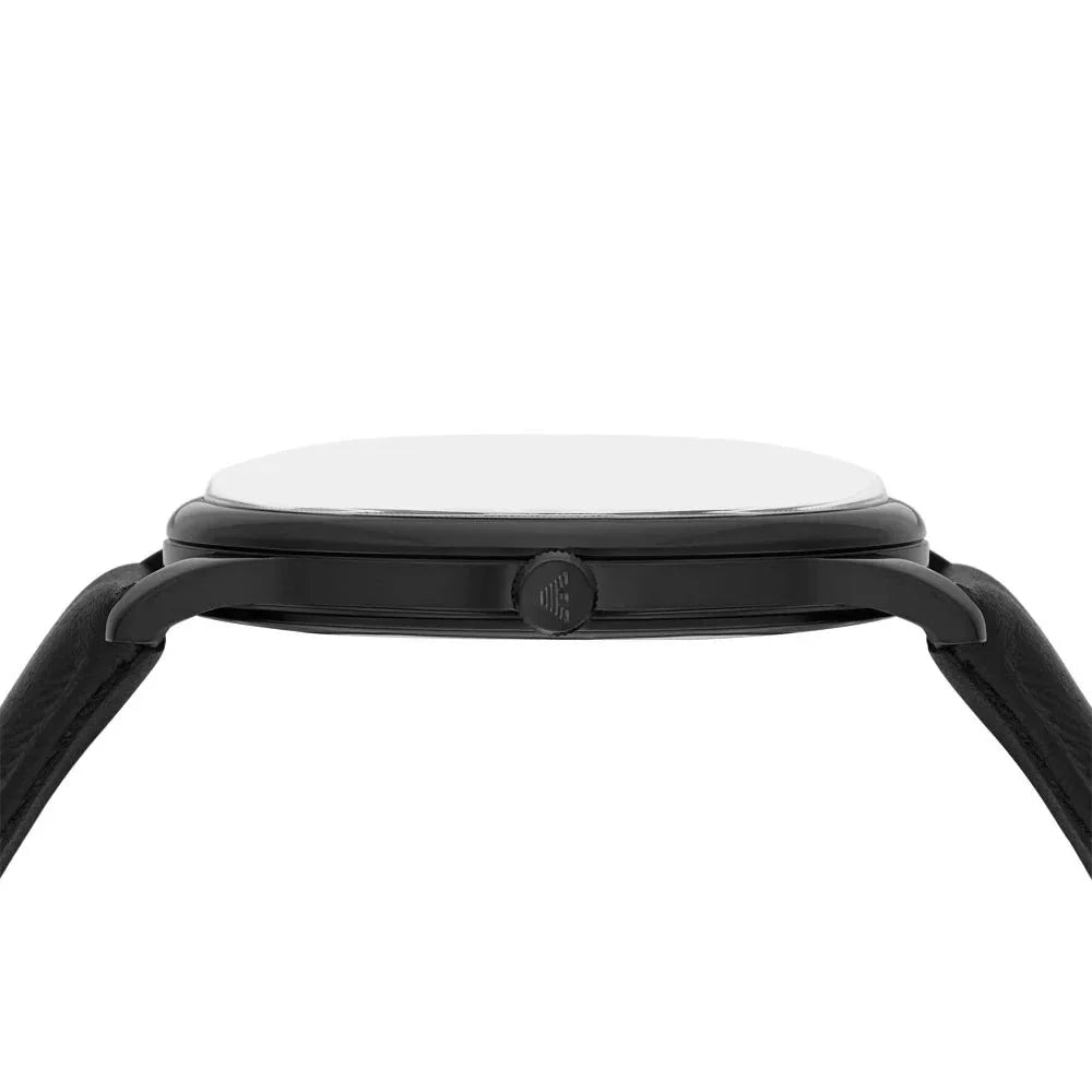 Emporio Armani Minimalist Analog Black Dial Black Leather Strap Watch For Men - AR11573 Buy Now By Emporio Armani