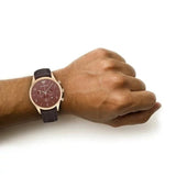 Emporio Armani Classic Chronograph Burgundy Dial Brown Leather Strap Watch For Men - AR1890 Buy Now By Emporio Armani