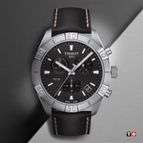 Tissot PR 100 Sport Quartz Chronograph Black Dial Black Leather Strap Watch For Men - T101.617.16.051.00 Buy Now By Tissot