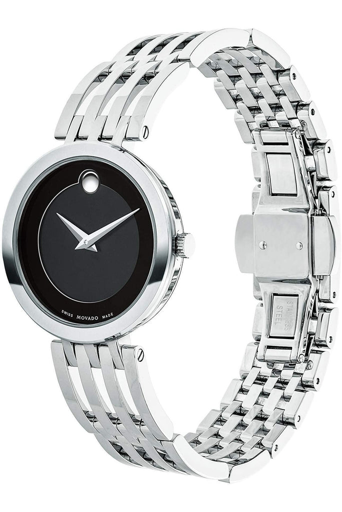 Movado Esperanza 28mm Black Dial Silver Steel Strap Watch For Women - 0607051 Buy Now By Movado