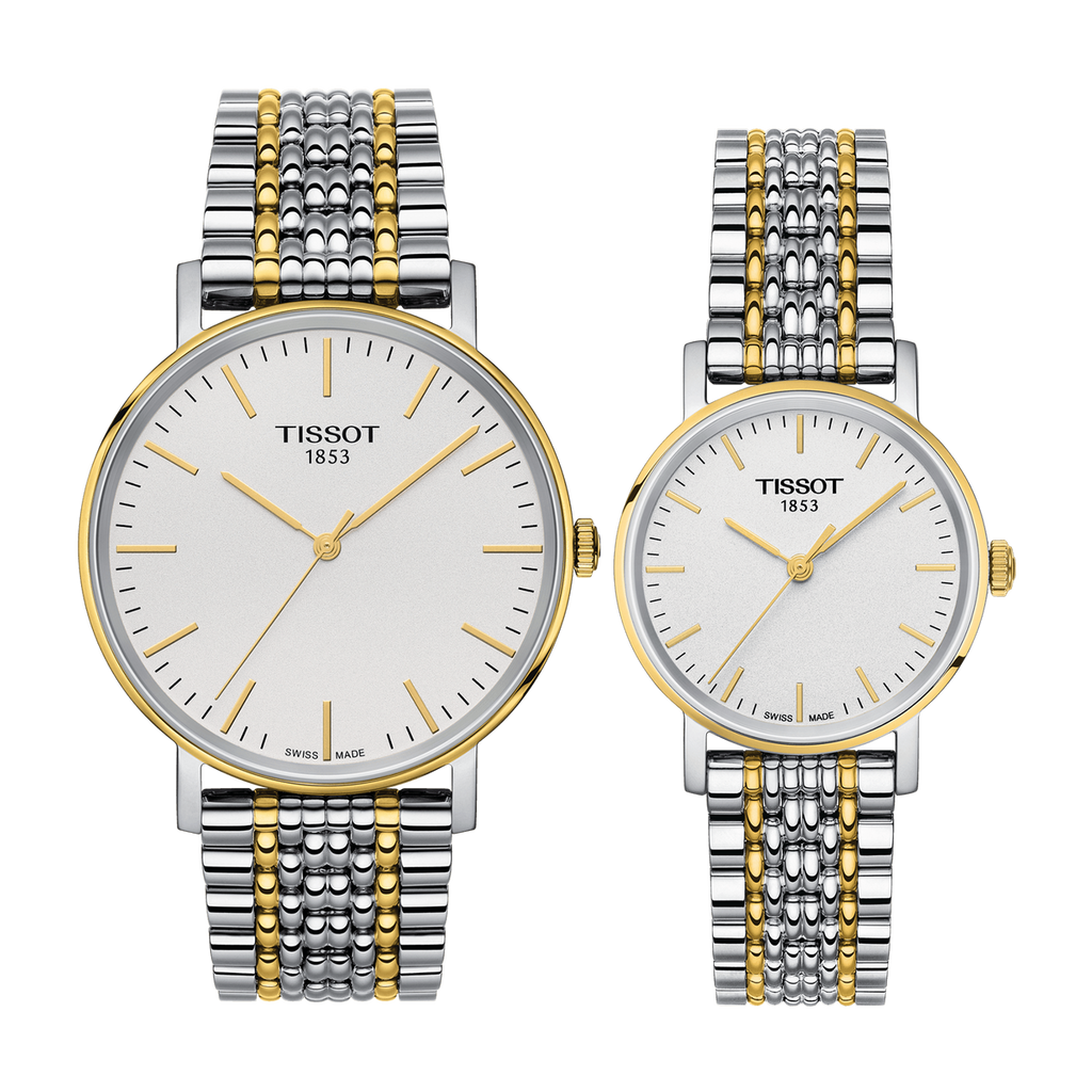 Tissot T Classic Everytime Small White Dial Two Tone Mesh Bracelet Watch For Women - T109.210.22.031.00 Buy Now By Tissot