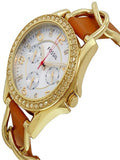 Fossil Riley Multifunction White Dial Orange Leather Strap Watch for Women - ES3723 Buy Now By Fossil