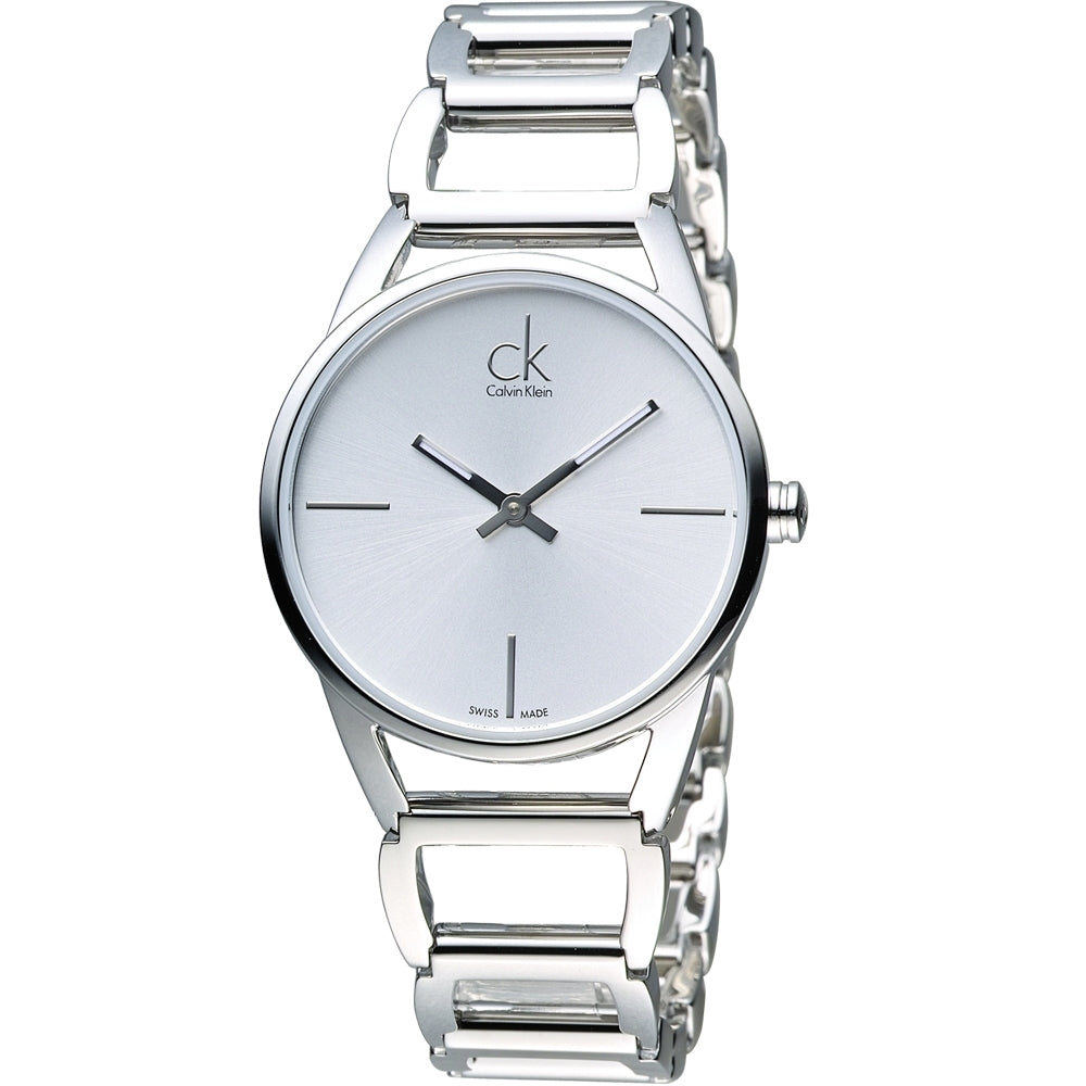 Calvin Klein Stately White Dial Silver Steel Strap Watch for Women - K3G23126 Buy Now By Calvin Klein