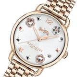 Coach Delancey White Dial Rose Gold Steel Strap Watch for Women - 14502811 Buy Now By Coach