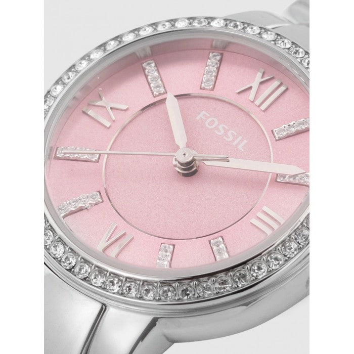 Fossil Virginia Pink Dial Silver Steel Strap Watch for Women - ES3504 Buy Now By Fossil