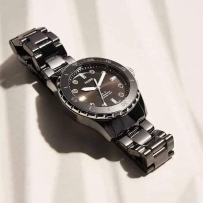 Fossil FB-01 Three-Hand Black Dial Black Ceramic Strap Watch for Women - CE1108 Buy Now By Fossil