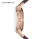 Emporio Armani Meccanico Automatic Silver Dial Brown Leather Strap Watch For Men - AR60039 Buy Now By Emporio Armani