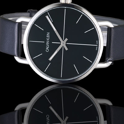 Calvin Klein Even Black Dial Black Leather Strap Watch for Women - K7B231CZ Buy Now By Calvin Klein