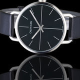 Calvin Klein Even Black Dial Black Leather Strap Watch for Women - K7B231CZ Buy Now By Calvin Klein