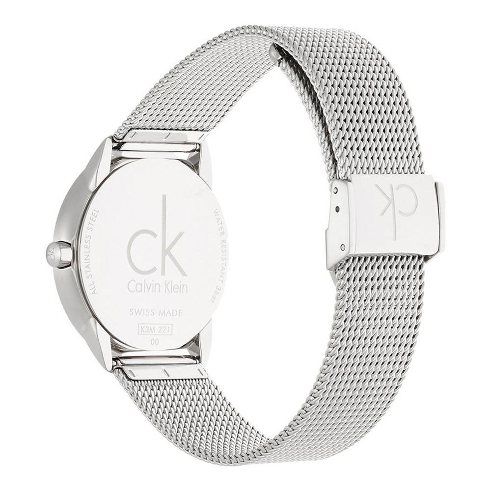 Calvin Klein Minimal SIlver Dial Silver Mesh Bracelet Watch for Women - K3M221Y6 Buy Now By Calvin Klein