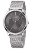 Calvin Klein Minimal Grey Dial Silver Mesh Bracelet Watch for Men - K3M21124 Buy Now By Calvin Klein