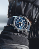 IWC Pilot's Automatic Chronograph 43mm Blue Dial Blue Calfskin Strap Watch for Men - IW377729 Buy Now By IWC