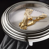 Versace Virtus Quartz White Dial Black Leather Strap Watch For Women - VET300421 Buy Now By Versace