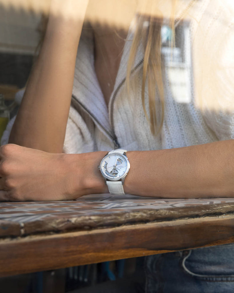 Swarovski Crystalline Pure White Dial White Leather Strap Watch for Women - 5275046 Buy Now By Swarovski