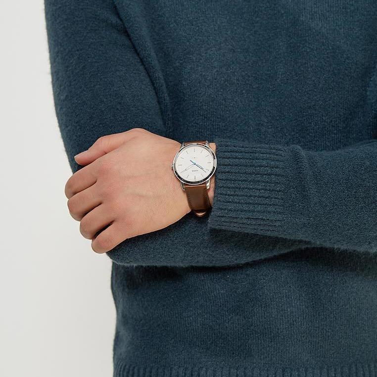 Fossil Minimalist Off White Dial Brown Leather Strap Watch for Men - FS5306 Buy Now By Fossil