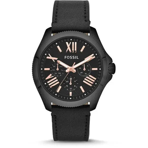 Fossil Cecile Multifunction Black Dial Black Leather Strap Watch for Men - AM4523 Buy Now By Fossil