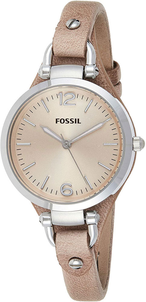 Fossil Georgia Bone Grey Dial Beige Leather Strap Watch for Women - ES2830 Buy Now By Fossil