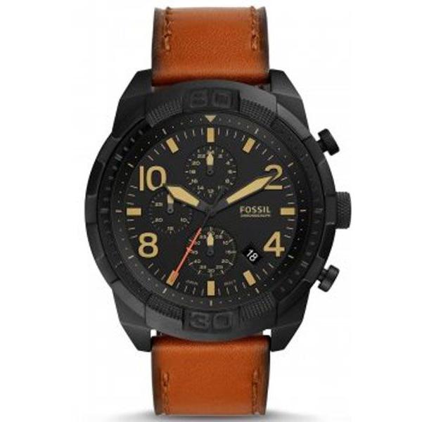 Fossil Bronson Black Dial Brown Leather Strap Watch for Men - FS5714 Buy Now By Fossil