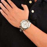 Fossil Dean Chronograph White Dial Silver Steel Strap Watch for Men - FS4795 Buy Now By Fossil