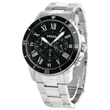 Fossil Grant Sport Chronograph Black Dial Silver Steel Strap Watch for Men - FS5236 Buy Now By Fossil