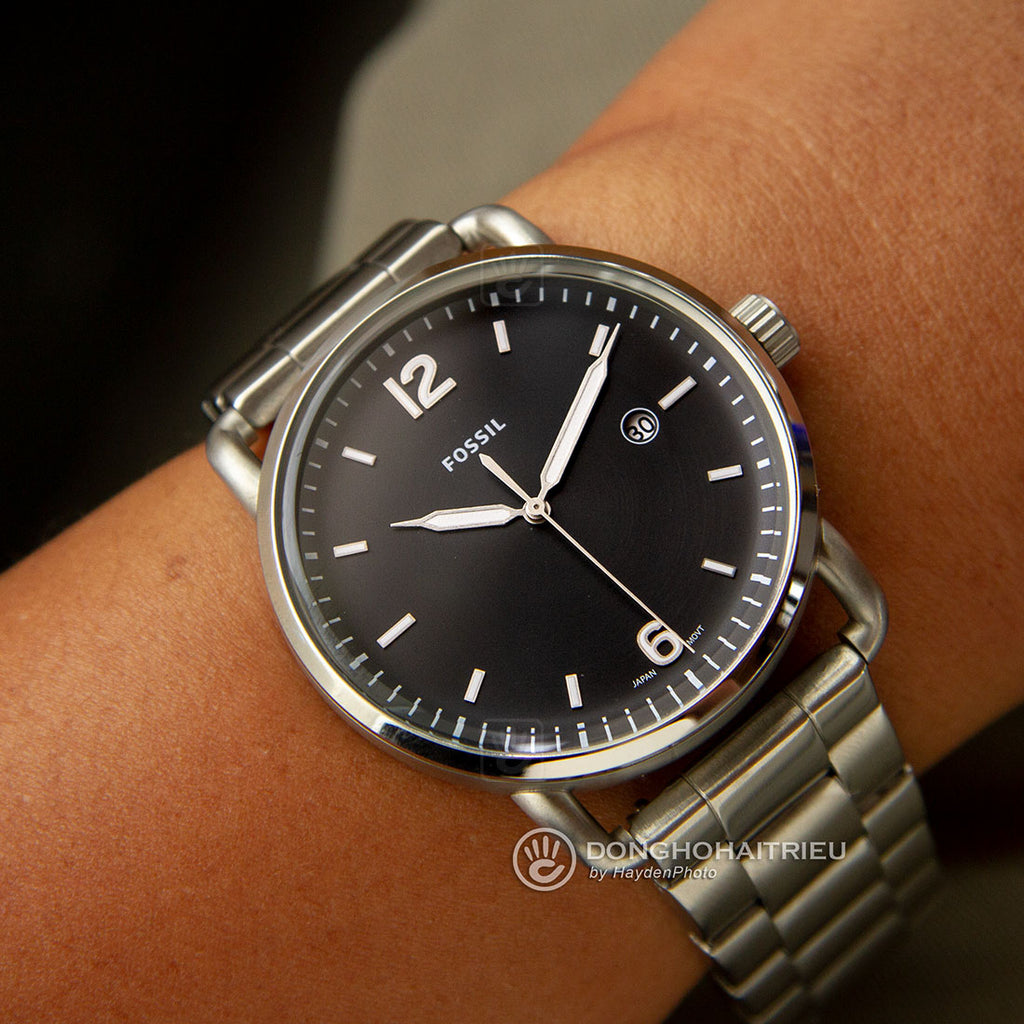 Fossil The Commuter Black Dial Silver Steel Strap Watch for Men - FS5391 Buy Now By Fossil