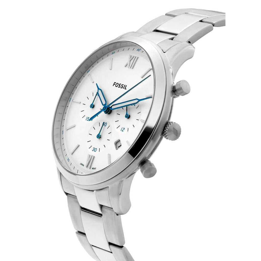 Fossil Neutra Chronograph White Dial Silver Steel Strap Watch for Men - FS5433 Buy Now By Fossil